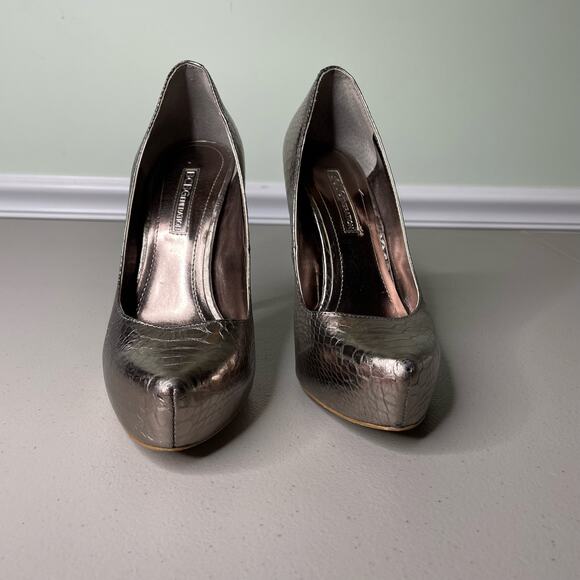 BCB Generation Parade High Heel Shoes Pointed Toe Snake Embossed Metallic 6.5M - Picture 6 of 12